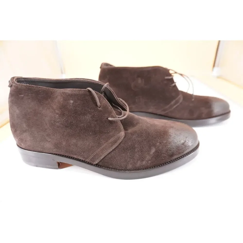 Canali Dark Brown Suede Chukka Hiking Boots Size 12 Lace Up $645 New Ankle